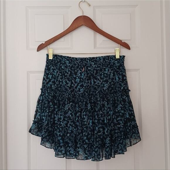 MISA Los Angeles Marion Teal Shimmer Mini Skirt Size M NWT - Picture 8 of 10